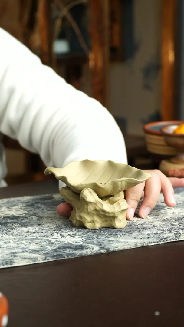 茶杯紫砂29号 叶子茶漏 宜兴紫砂原矿作品