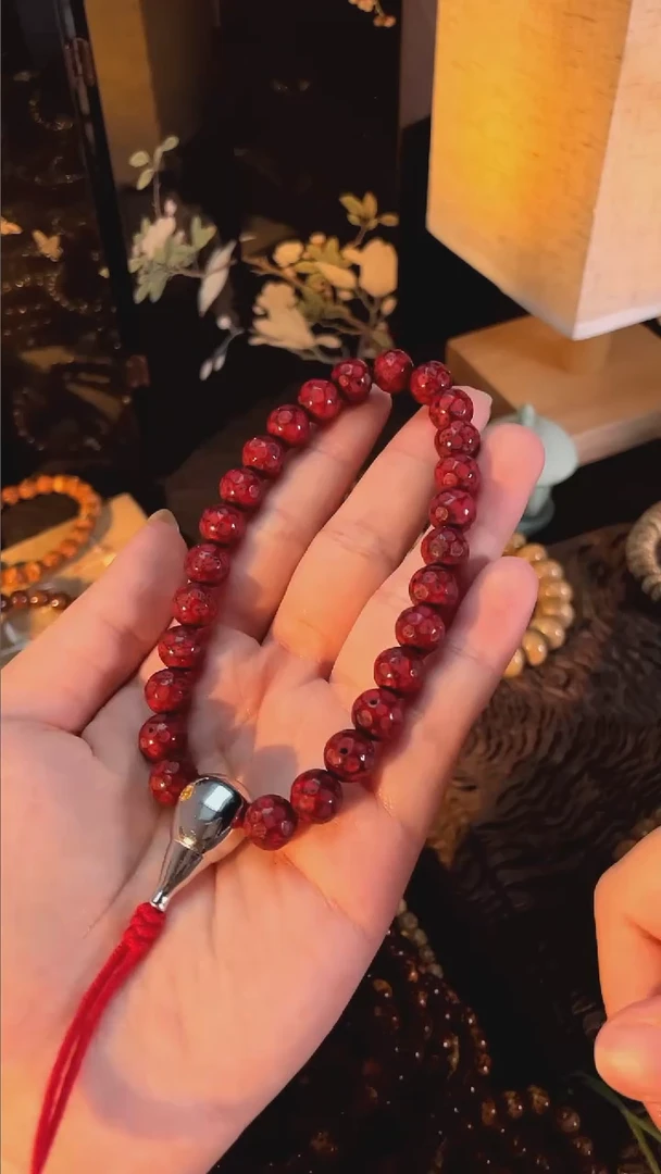 手串星月菩提精工级朱砂供无相搭配银界三通款9手持