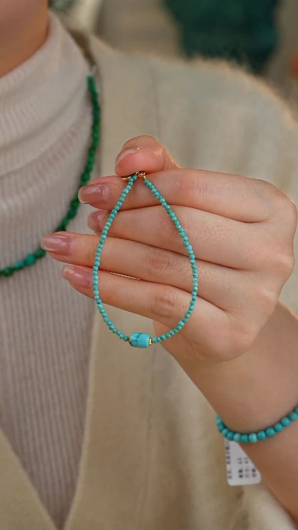 【闪购商品】绿松石手链银S925镀金镶嵌多样性发货