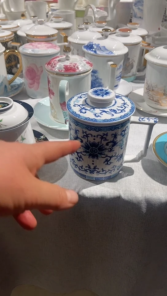 瓷青花茶漏杯隆达骨瓷