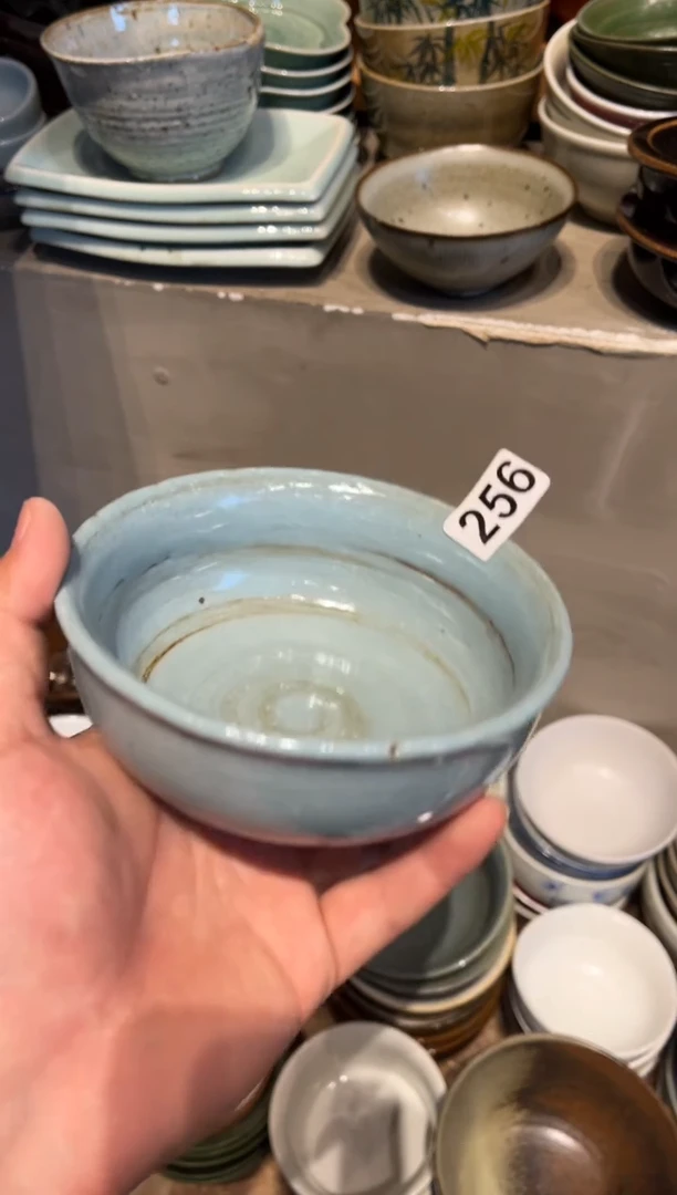 【闪购商品】瓷片256  微瑕蓝麻点米饭碗1个