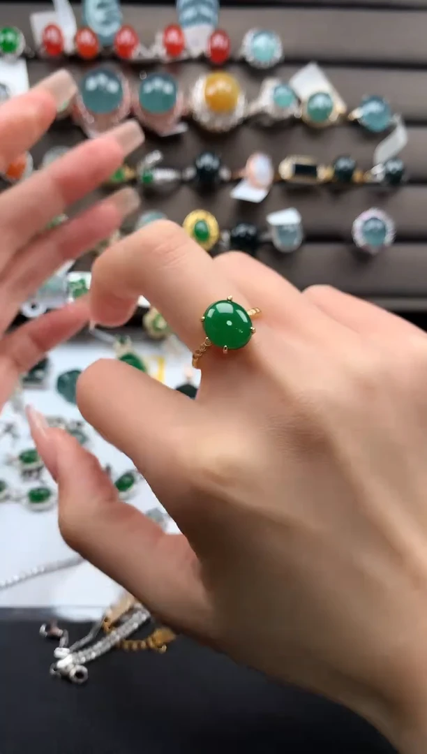 【闪购商品】翡翠戒指银S925镶嵌3213313