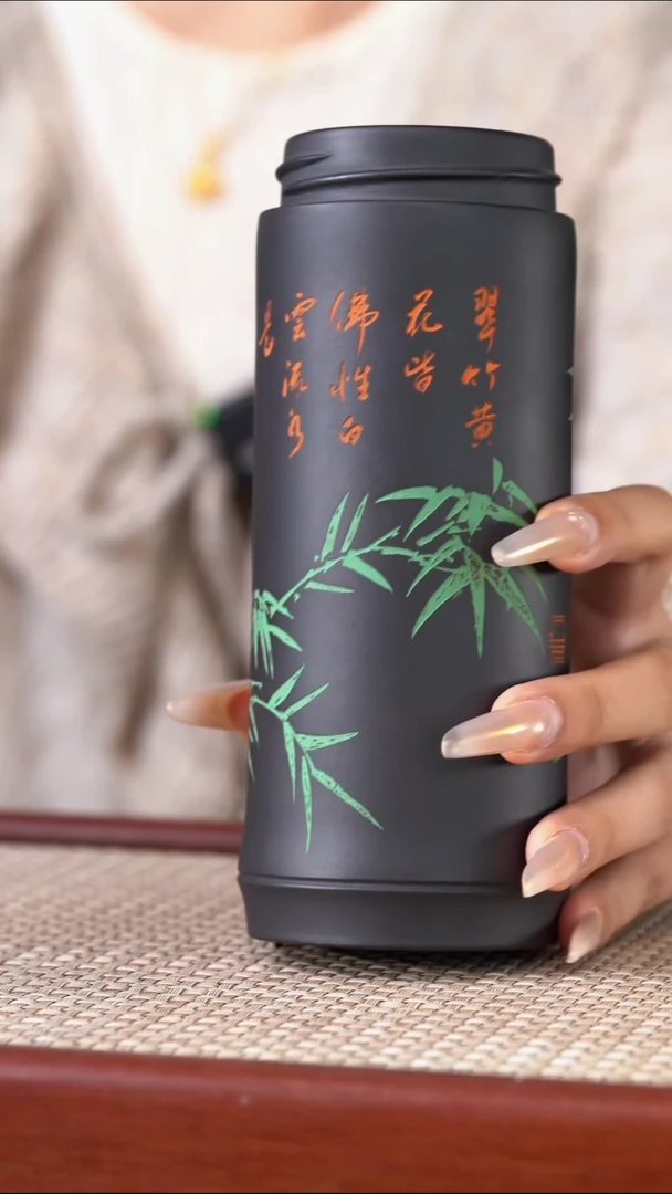 茶杯紫砂一节竹刻绘