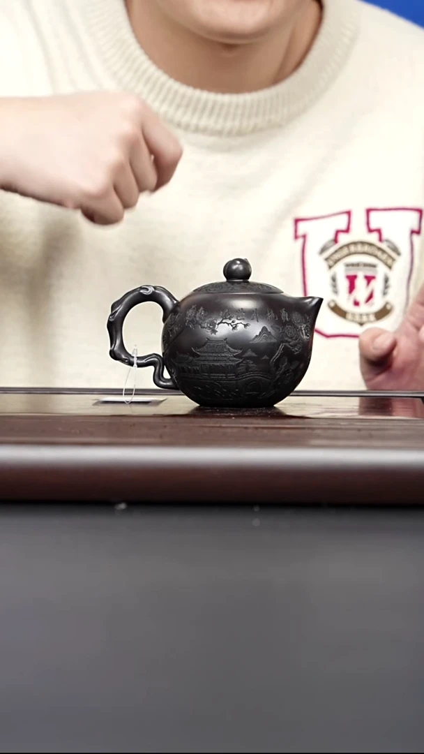 茶壶紫砂宜兴紫砂 寿桃西施石黄 赵辉
