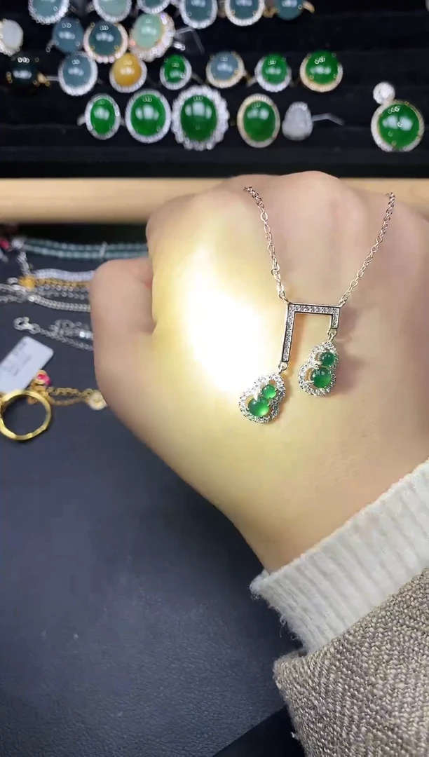 银S925镶嵌戒指翡翠78388