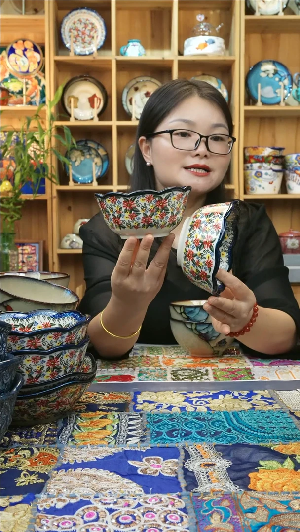 瓷片小可高温瓷餐具米饭碗2只