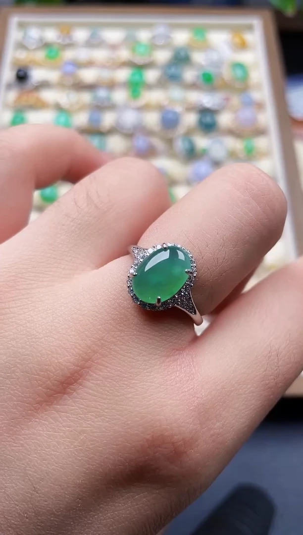 银S925镶嵌戒指翡翠37