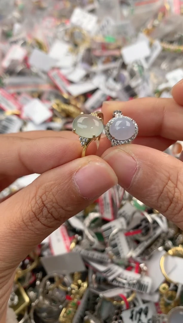 银S925镶嵌戒指翡翠111              4