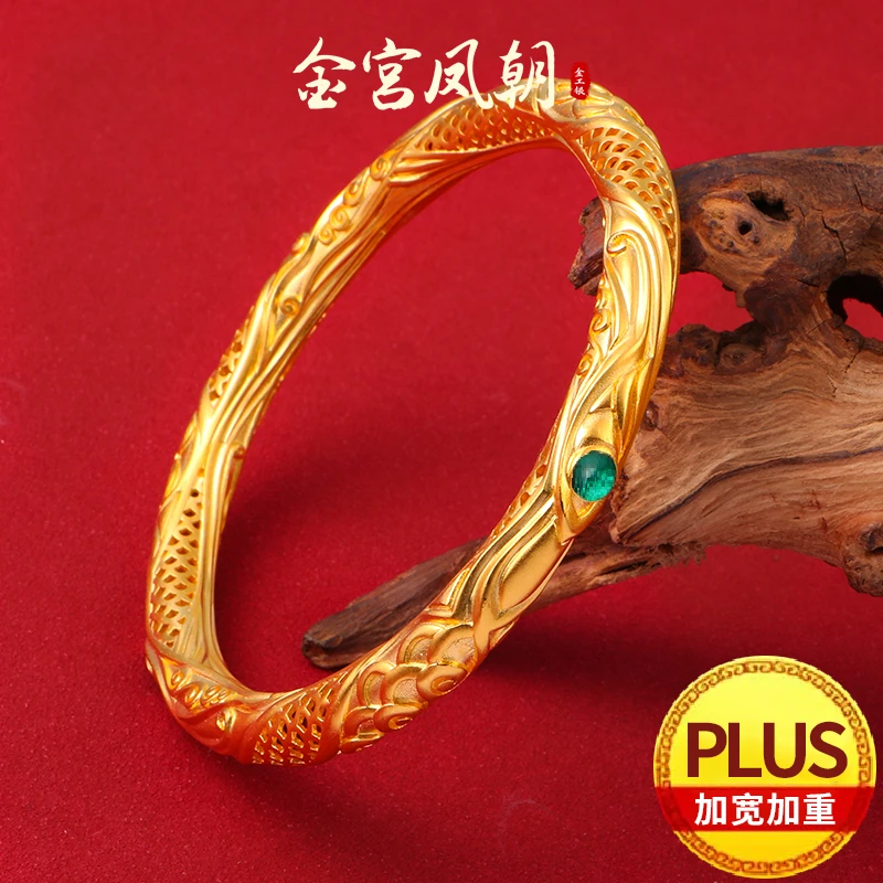 足银珐琅手镯 乾坤圈Plus镯更宽更重国风哪吒同款足银999电金男版