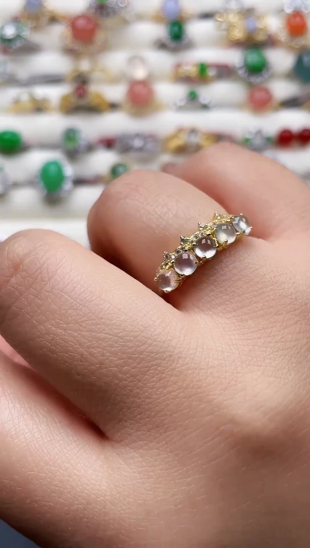 银S925镶嵌戒指翡翠140