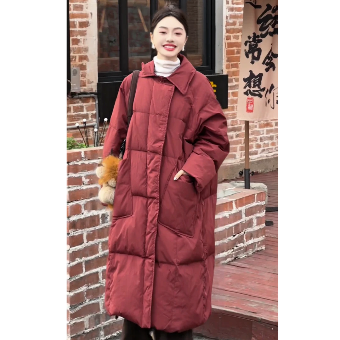 《知礼》高品质文艺大牌羽绒服女秋冬新款长款时尚宽松外套