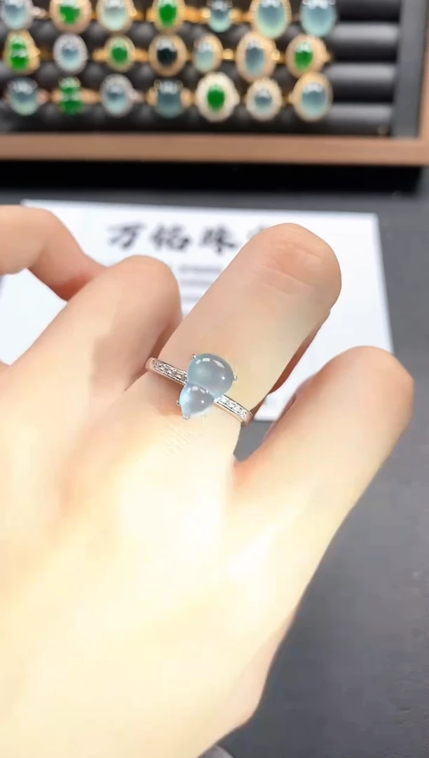 银S925镶嵌戒指翡翠15511