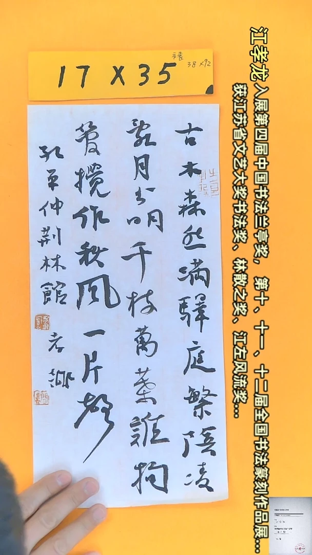 【闪购商品】书法江孝龙书法获奖同款字体荆林馆17*35
