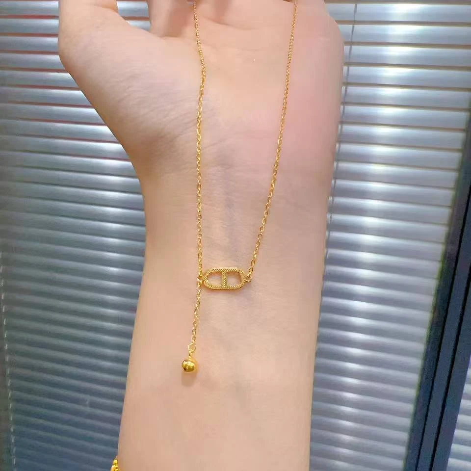 【琪琪专属】足金999猪鼻滴流套链时尚百搭高级女神风（多退少补）