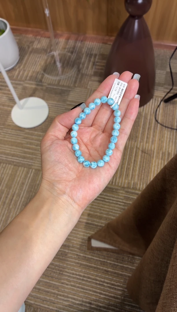 未镶嵌针钠钙石（海纹石）手串海纹石手串7m+.