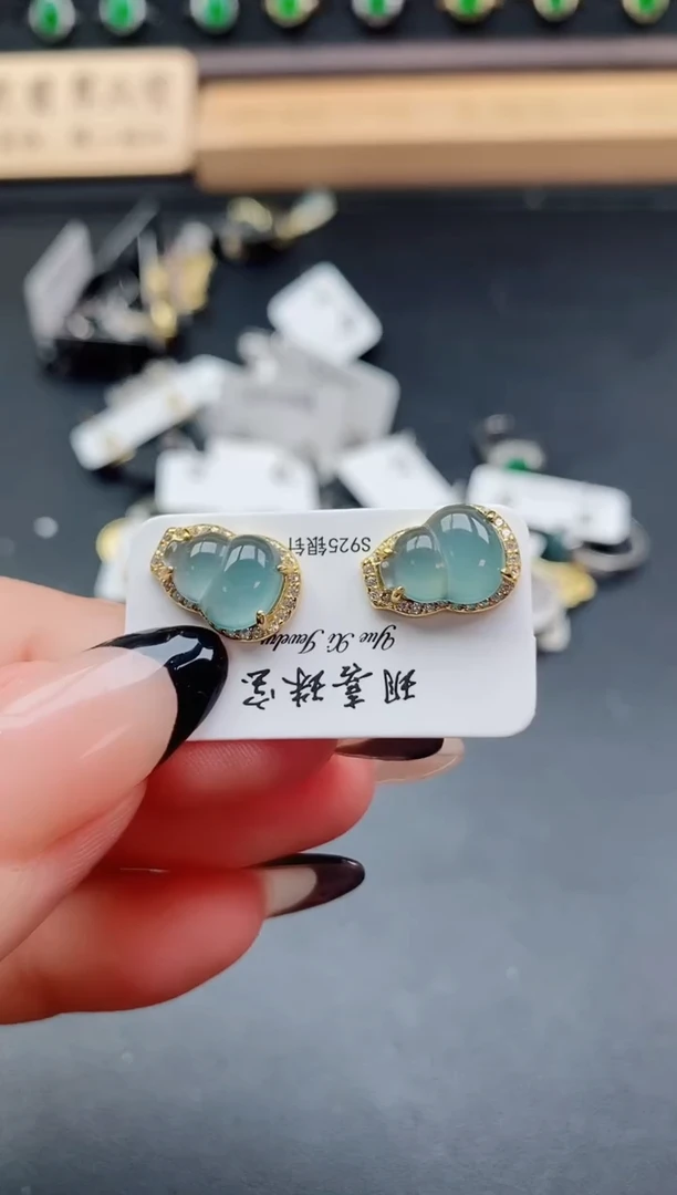 银S925镶嵌戒指翡翠1