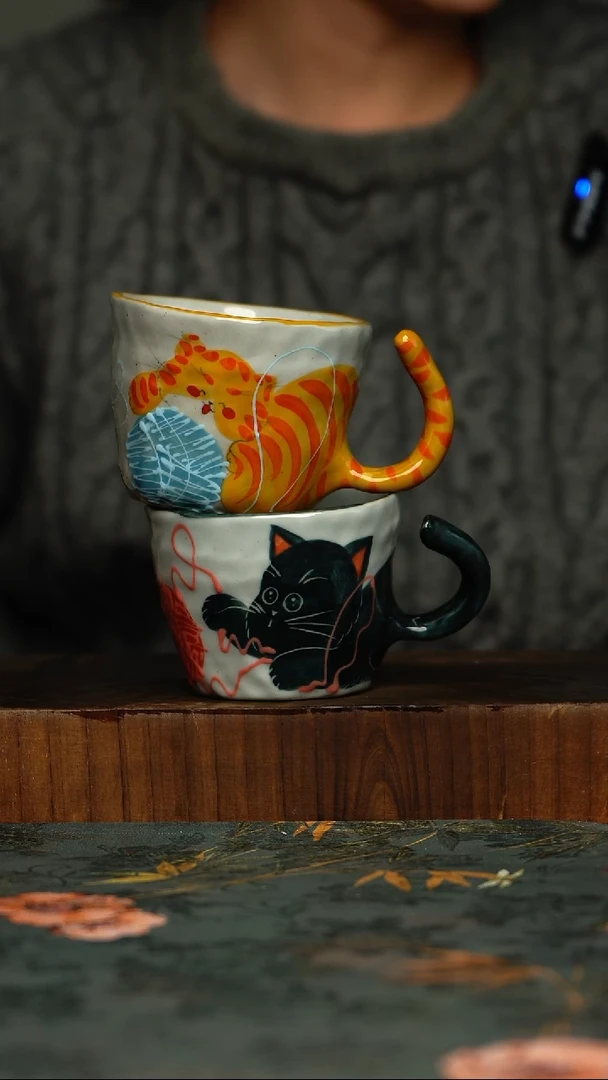 瓷片釉下彩手工手绘同款陶器