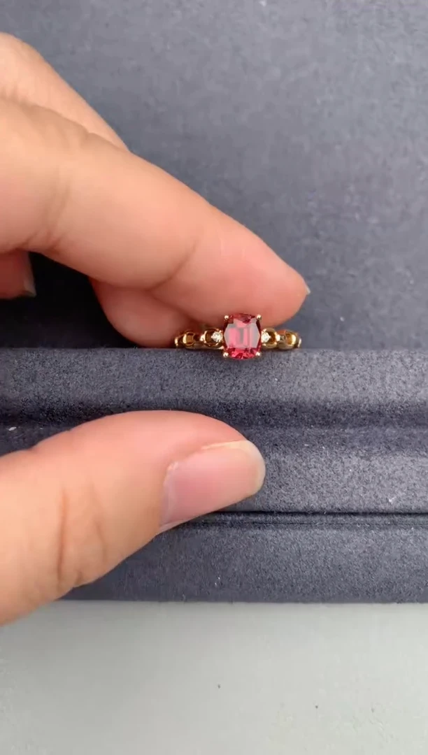 18K金镶嵌戒指碧玺1ct碧玺GD