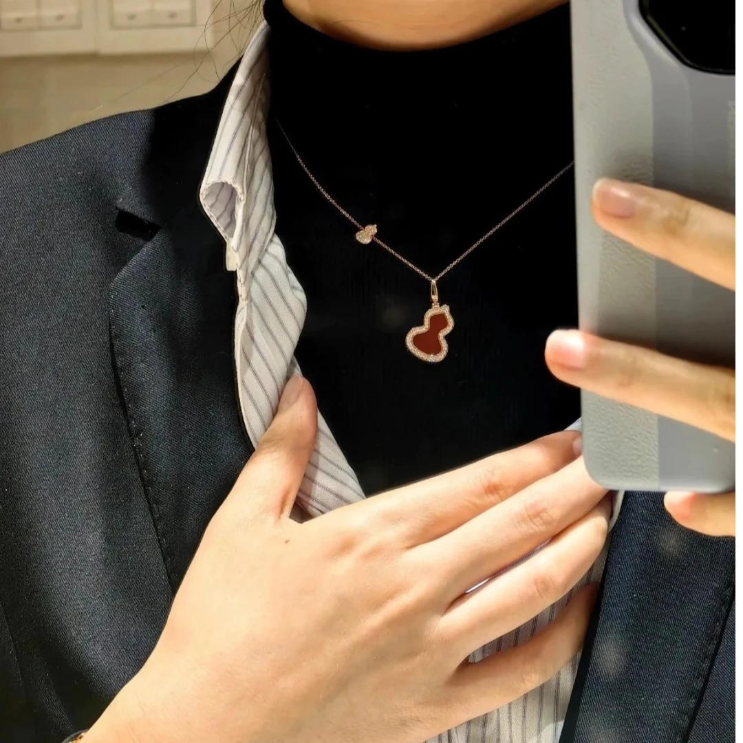 99新 Qeelin 珊珊专属 麒麟大号满钻双葫芦项链 21年双保卡