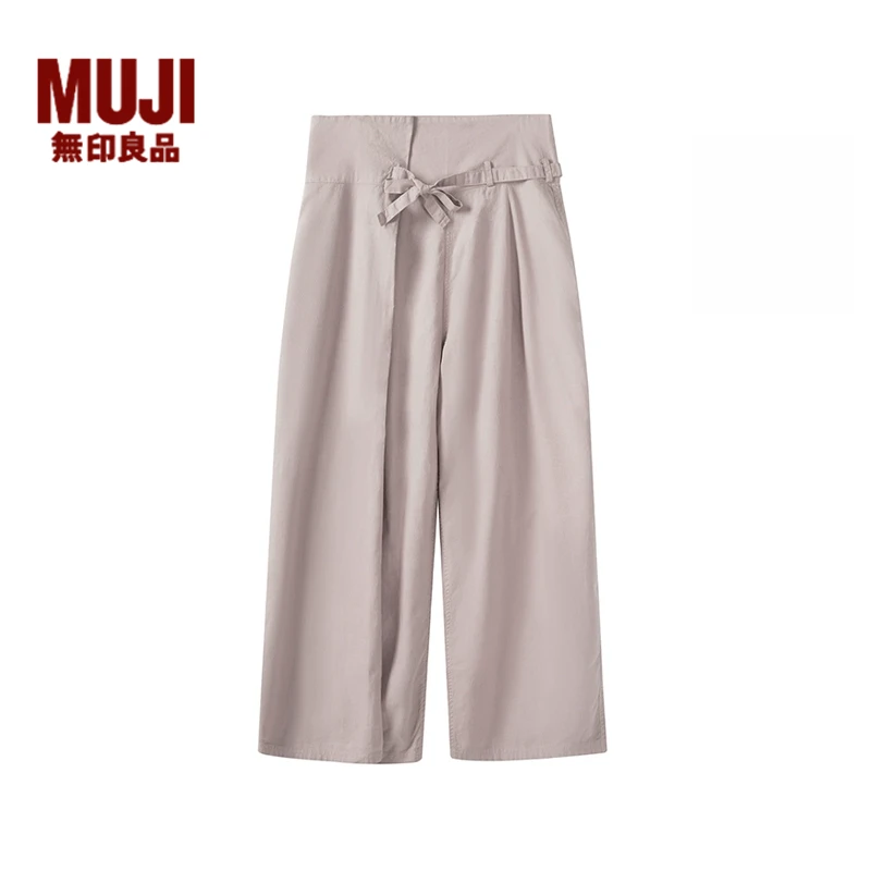 无印良品 MUJI IDEE 女式 汉麻混平纹裤子女款休闲裤25年春季新品