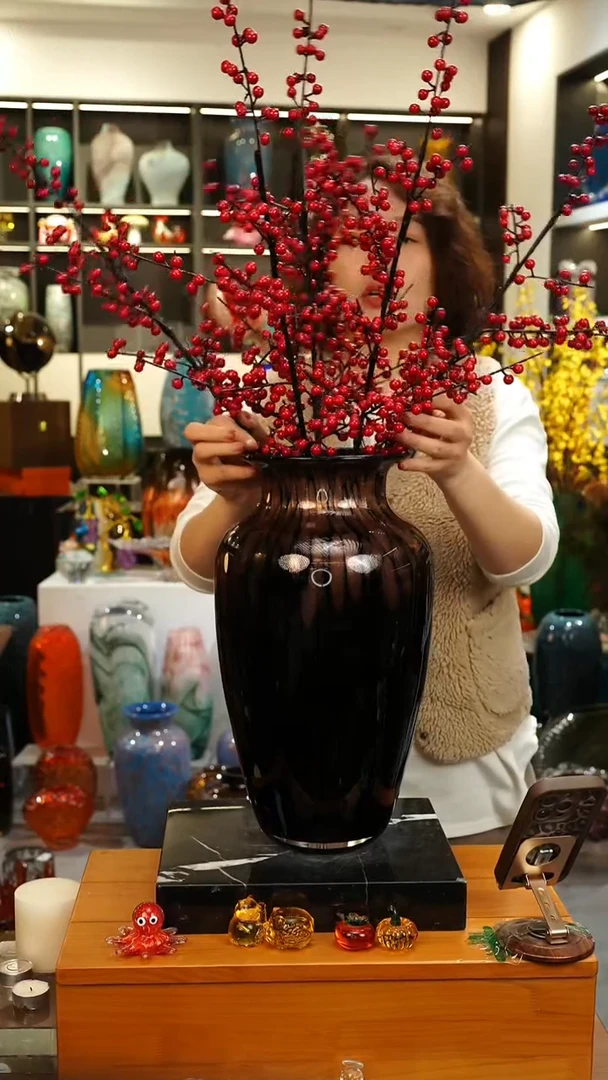 外贸花瓶尾货花瓶196   一套10叉冬青6只