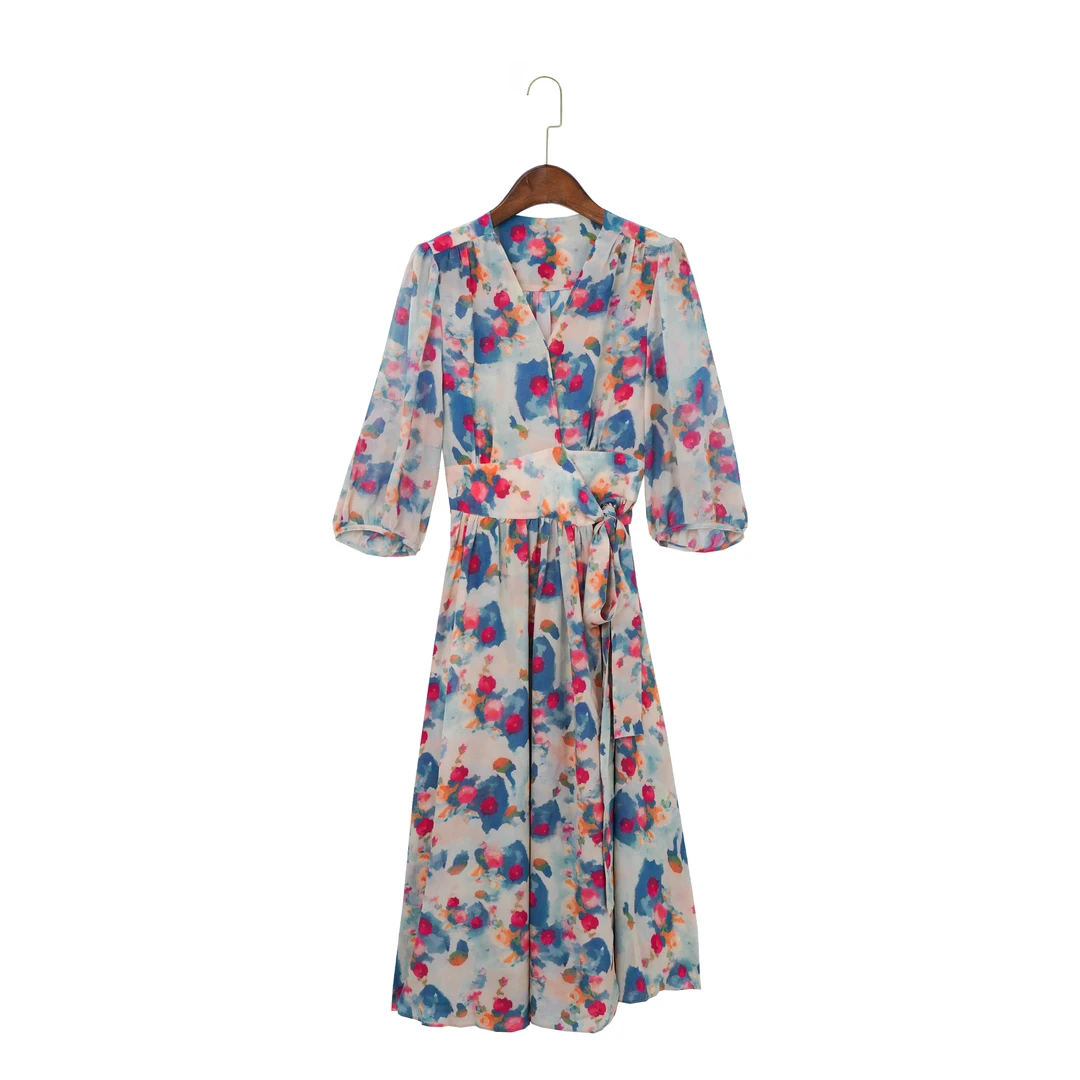 2025年夏季新款简约百搭桑蚕丝乔琪连衣裙69L3173