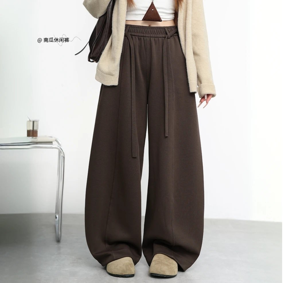 2025早秋韩系高腰设计感百搭南瓜休闲裤阔腿裤卫裤51073