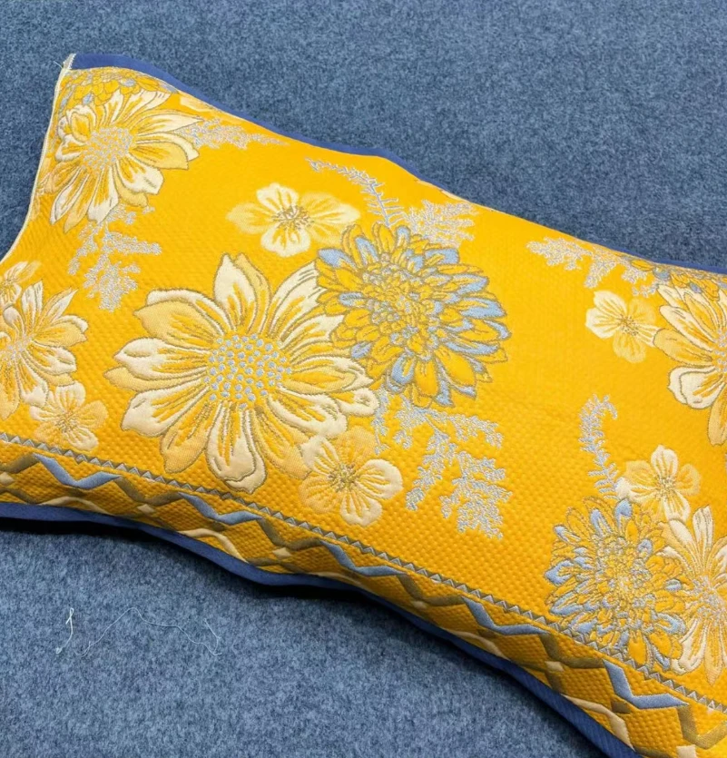 金色荷花枕巾52*78纱布舒适柔软枕巾