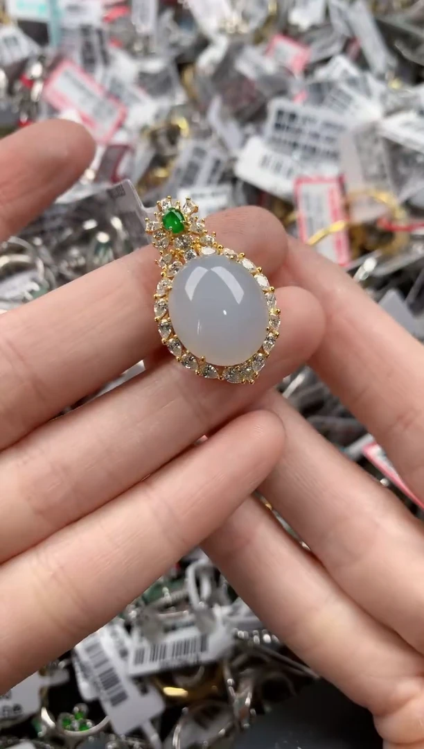 银S925镶嵌戒指翡翠11------9