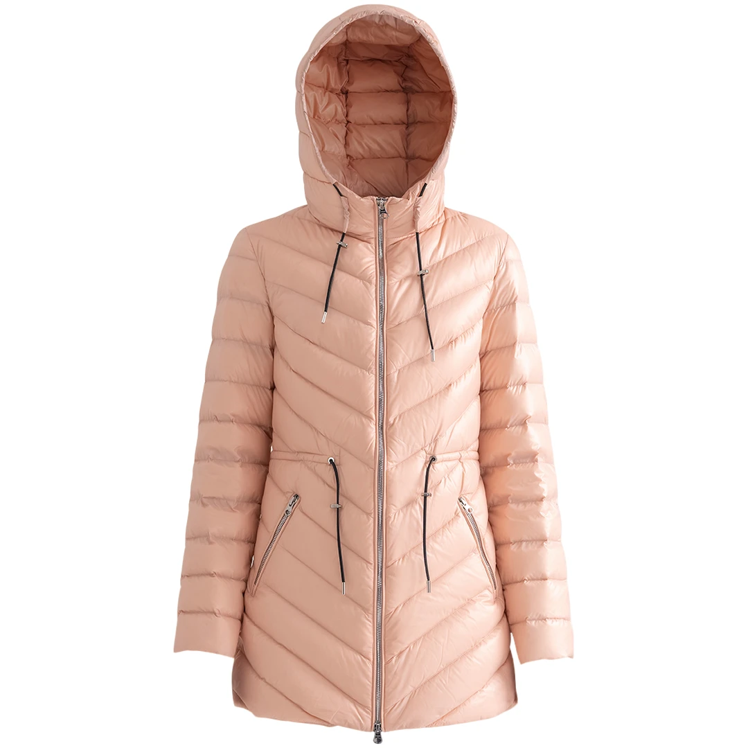 HUAHUA 【清仓反季】90%白鹅绒连帽抽绳羽绒服