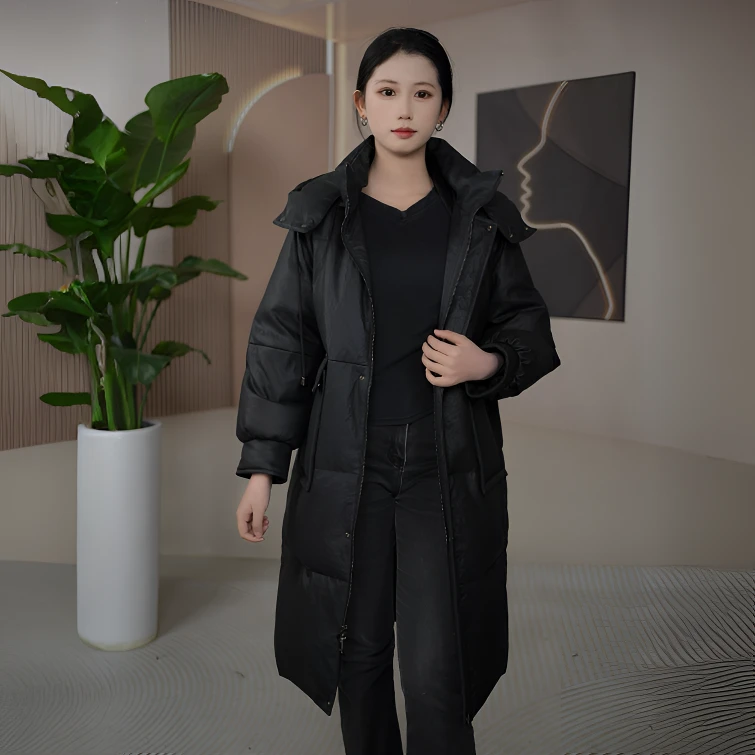 海宁绵羊皮简约时尚百搭休闲加厚冬中长款宽松成熟稳重皮衣女806