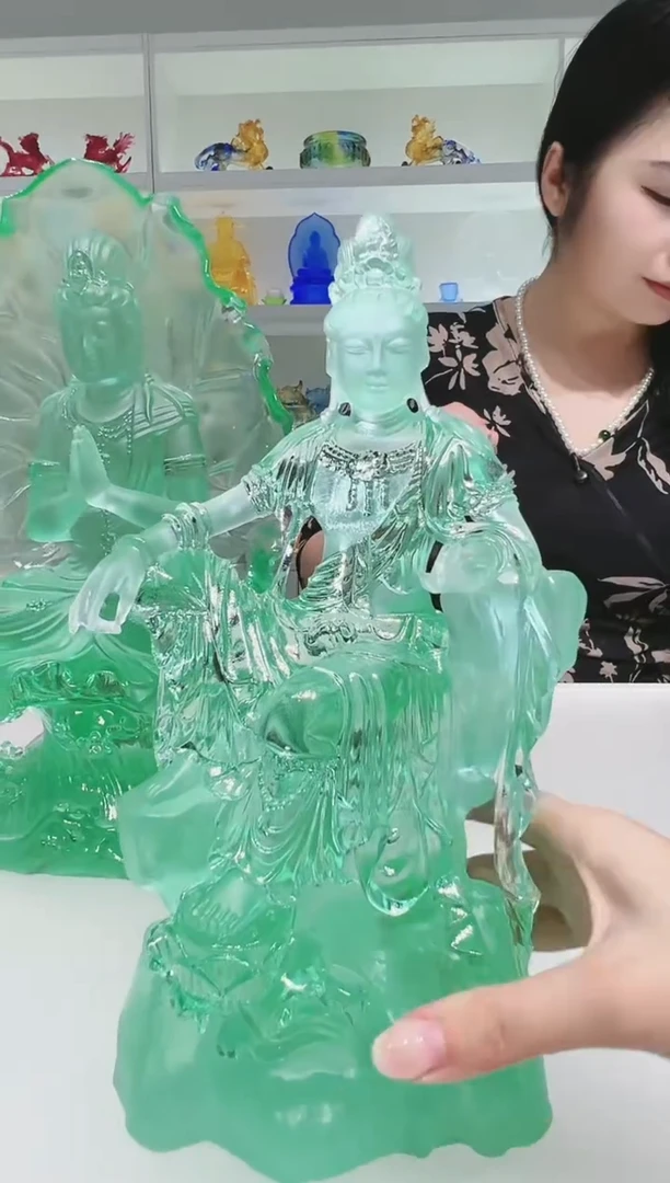 手工艺品琉璃谷**?古法琉璃26cm自在