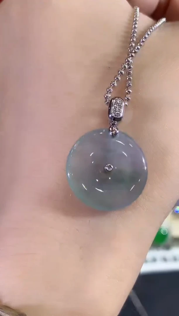 吊坠(不含链)18K金镶嵌翡翠B12