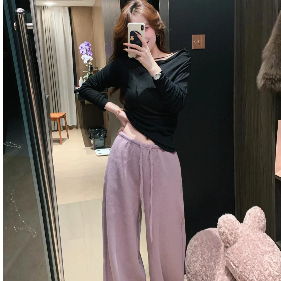 时尚新款韩系小众洋气高级设计感通勤上衣显瘦休闲宽松衣服裤子女