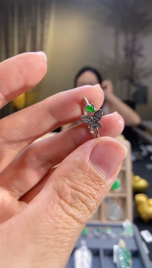翡翠银S925镶嵌吊坠(不含链)戒指