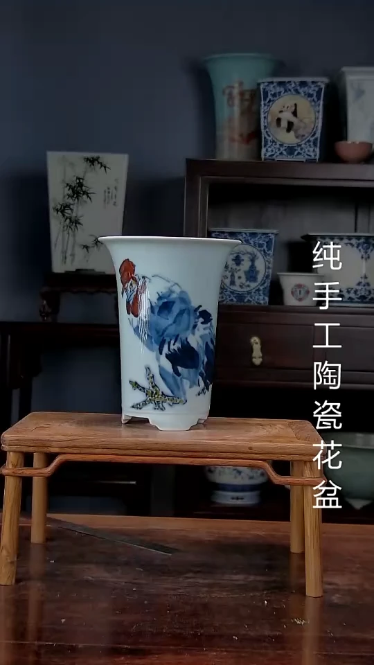 景德镇陶瓷手工花盆