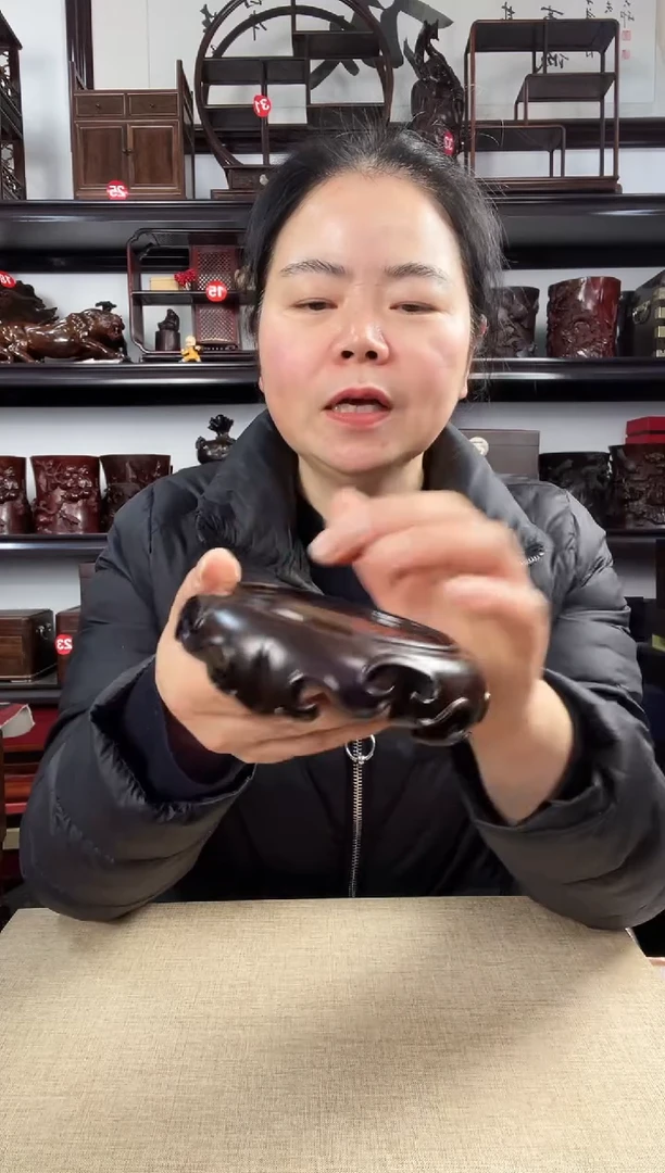 木小卷边圆老李红木工艺品