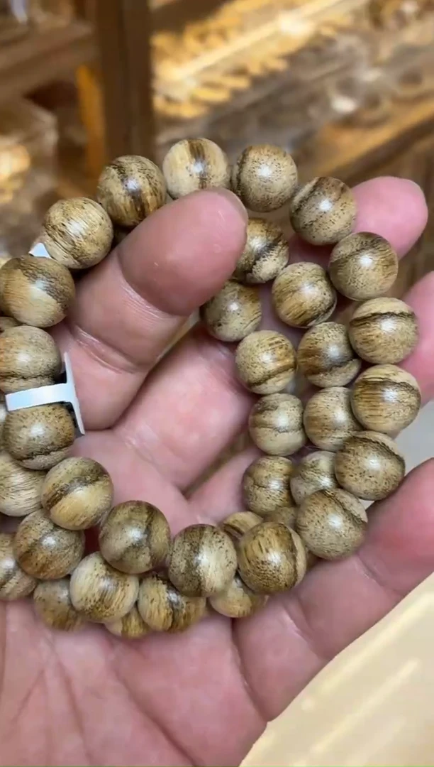沉香手串 达拉干圆珠单圈虎皮纹1.3多样性发其一