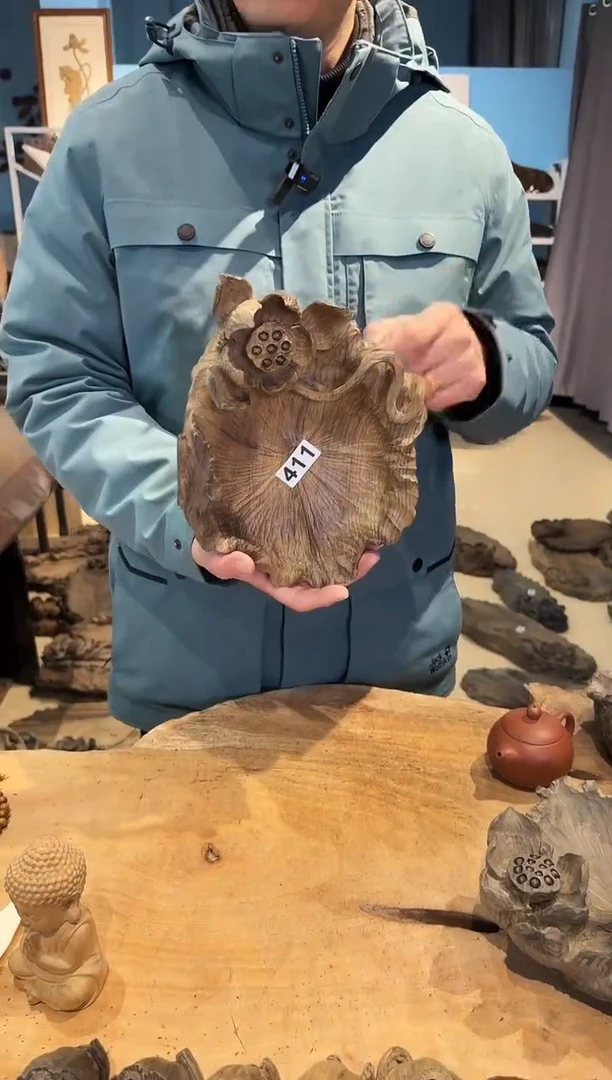 木411号乌木金丝楠果盘+0.8手串