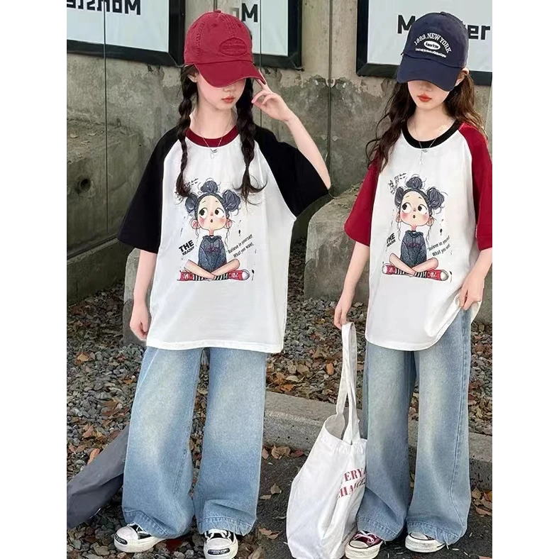 小女孩夏季拼色短袖625