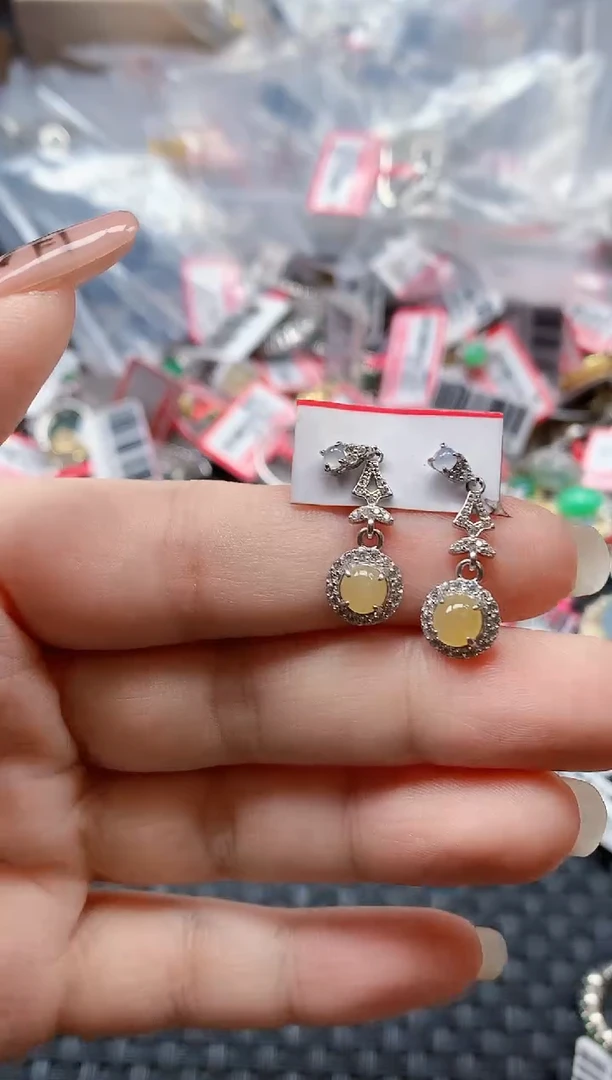 银S925镶嵌戒指翡翠天然A货缅甸翡翠