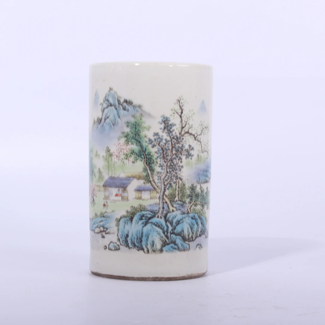 粉彩山水纹小笔筒   H311-110