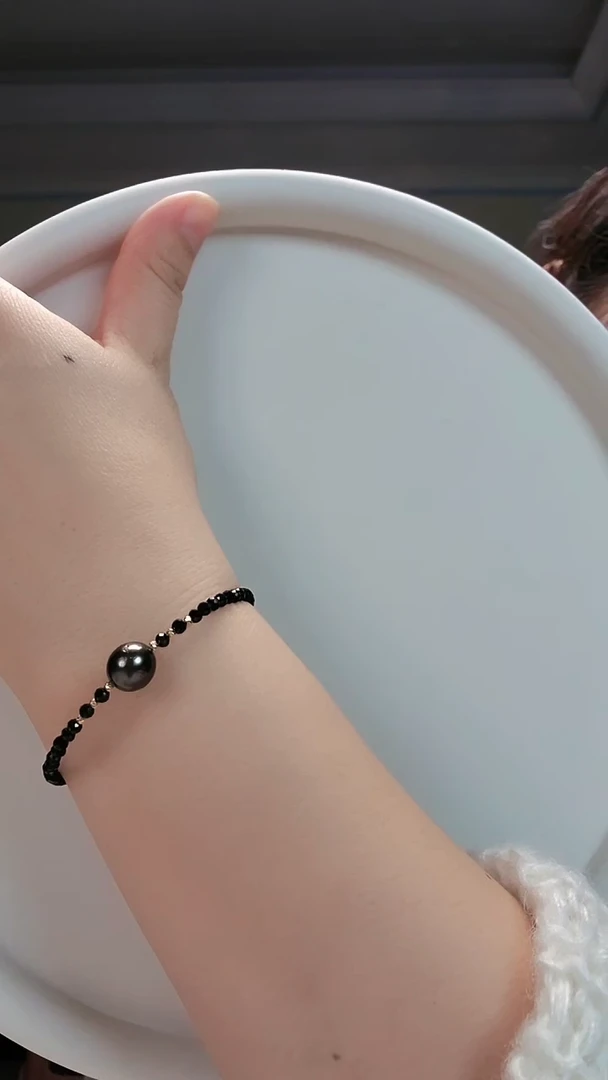 【闪购商品】海水珍珠手镯18K金镶嵌大溪地手镯