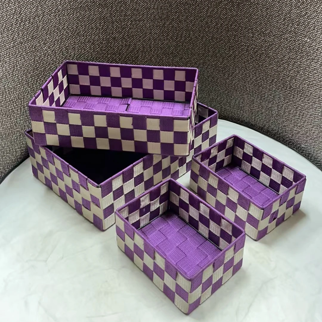 2511瑕疵有生锈慎拍 尺寸再详情页 桌面4件套收纳筐储物盒简约篮