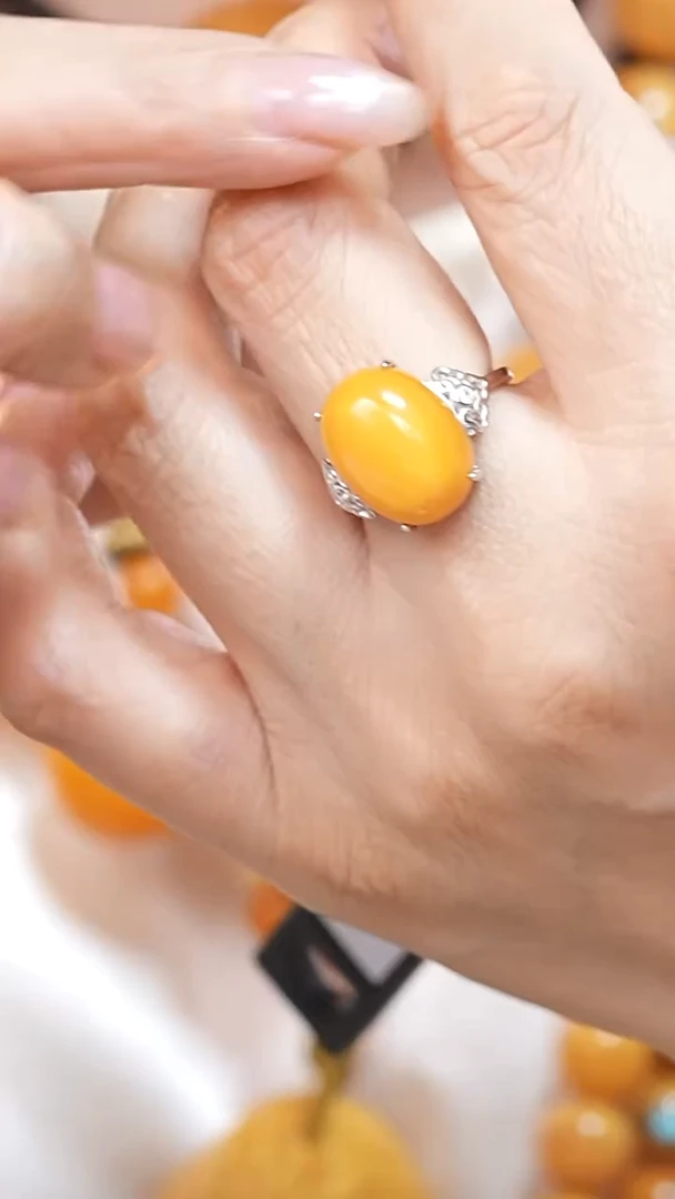 蜜蜡颈饰银S925镶嵌5451天然蜜蜡珠宝奇石云端妖孽石膏蜡全部保真