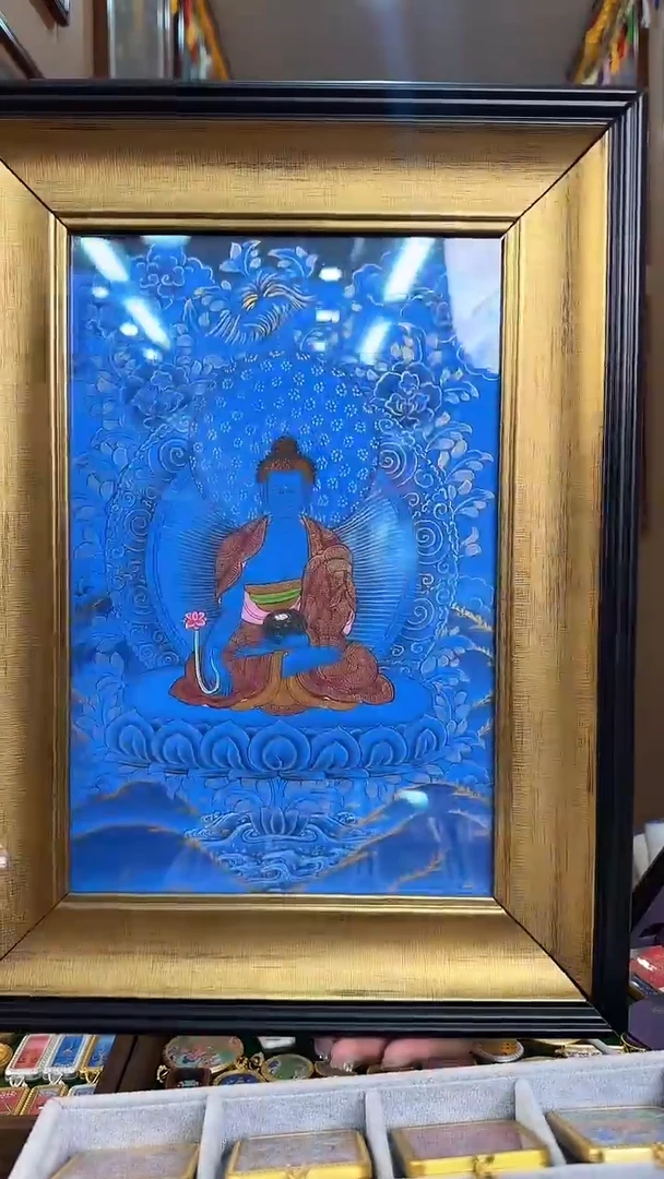 吊坠药老师摆台-热贡纯手绘唐卡