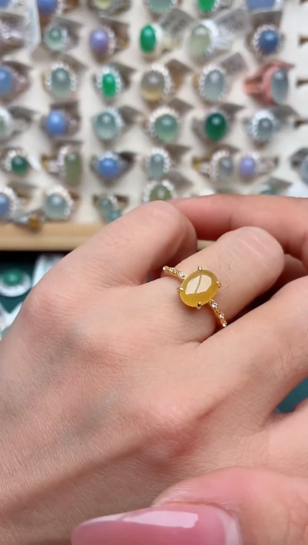 银S925镶嵌戒指翡翠.