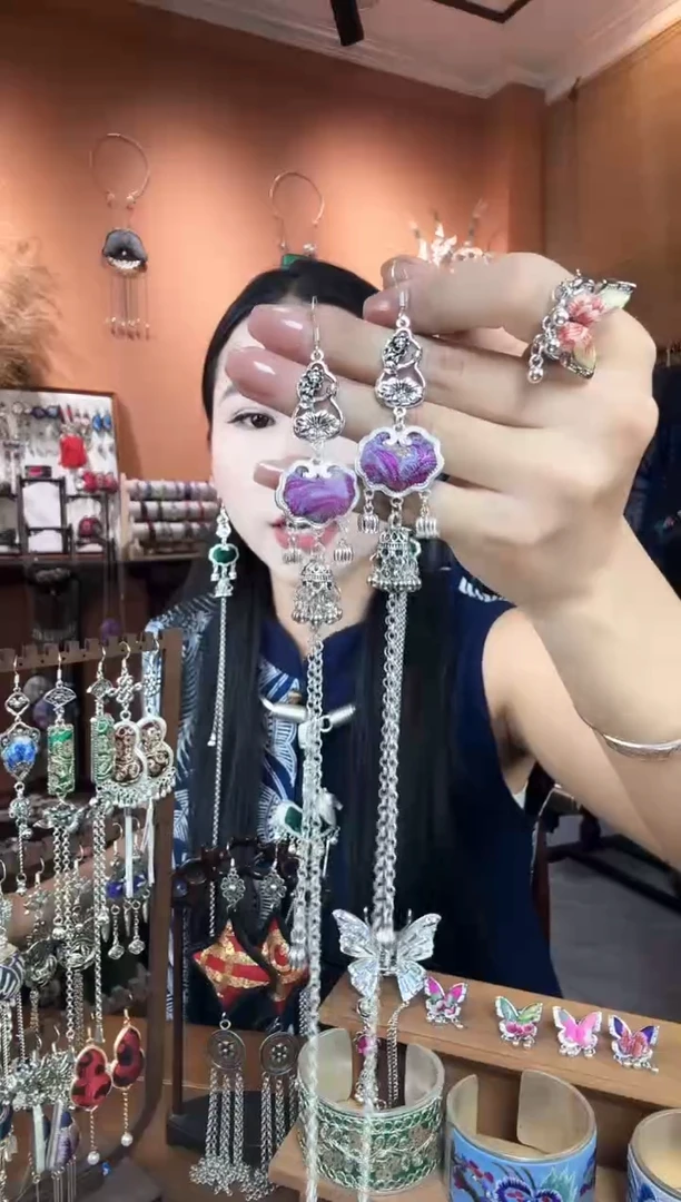 刺绣纯手工民族风耳环