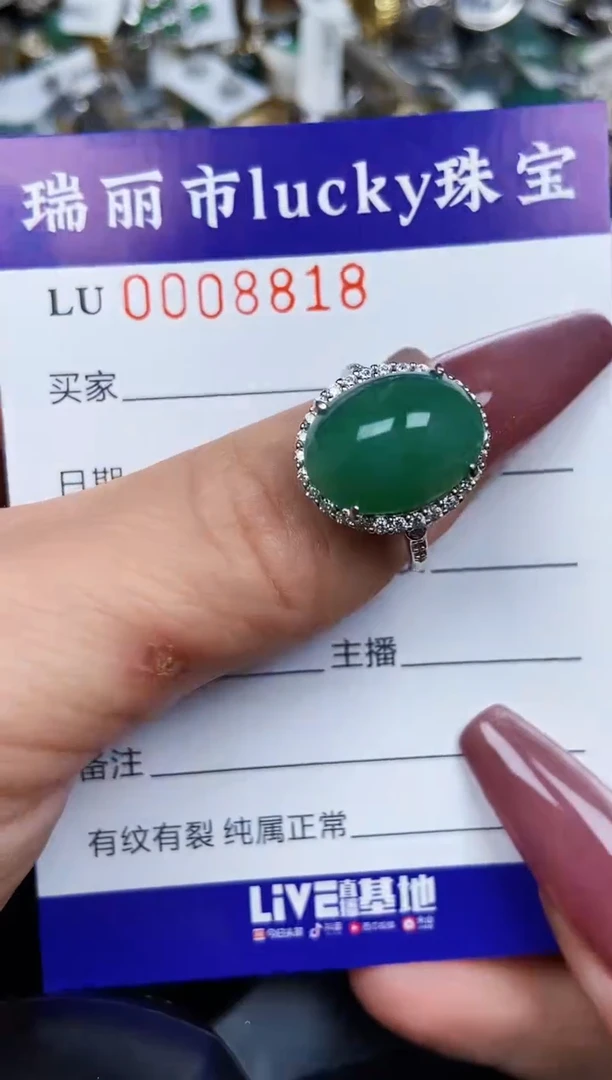 翡翠银S925镶嵌颈饰8818