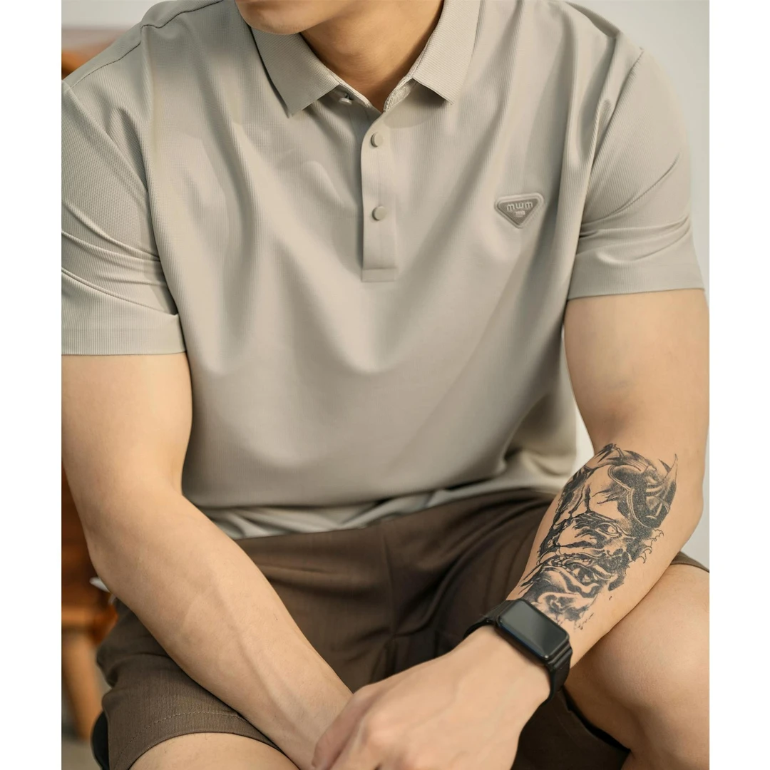 奥兰德保罗男士轻熟气质小贴标Polo衫舒适弹力棉料翻领休闲保罗衫